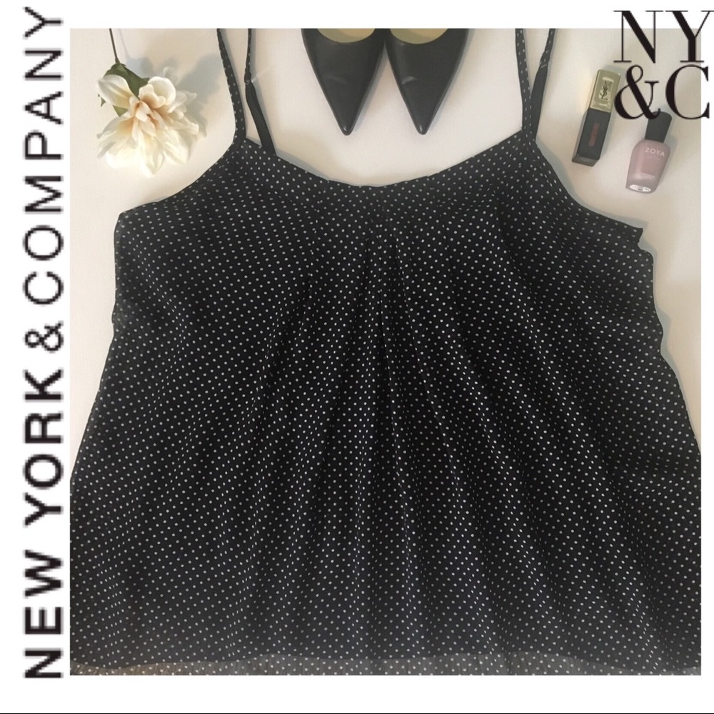 New York & Co. Chiffon Camisole w Polka Dots